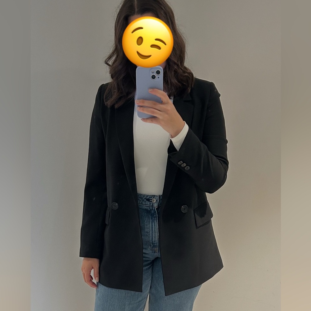 RW&CO. Black Double-Button Blazer